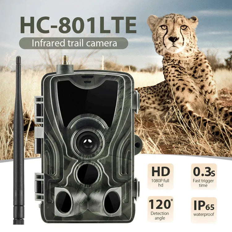 HC801A night-version hunting trail camera in Army Green with infrared sensor and waterproof housing