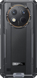 OUKITEL G1 mobile phone in grey, green and orange colours with included charger