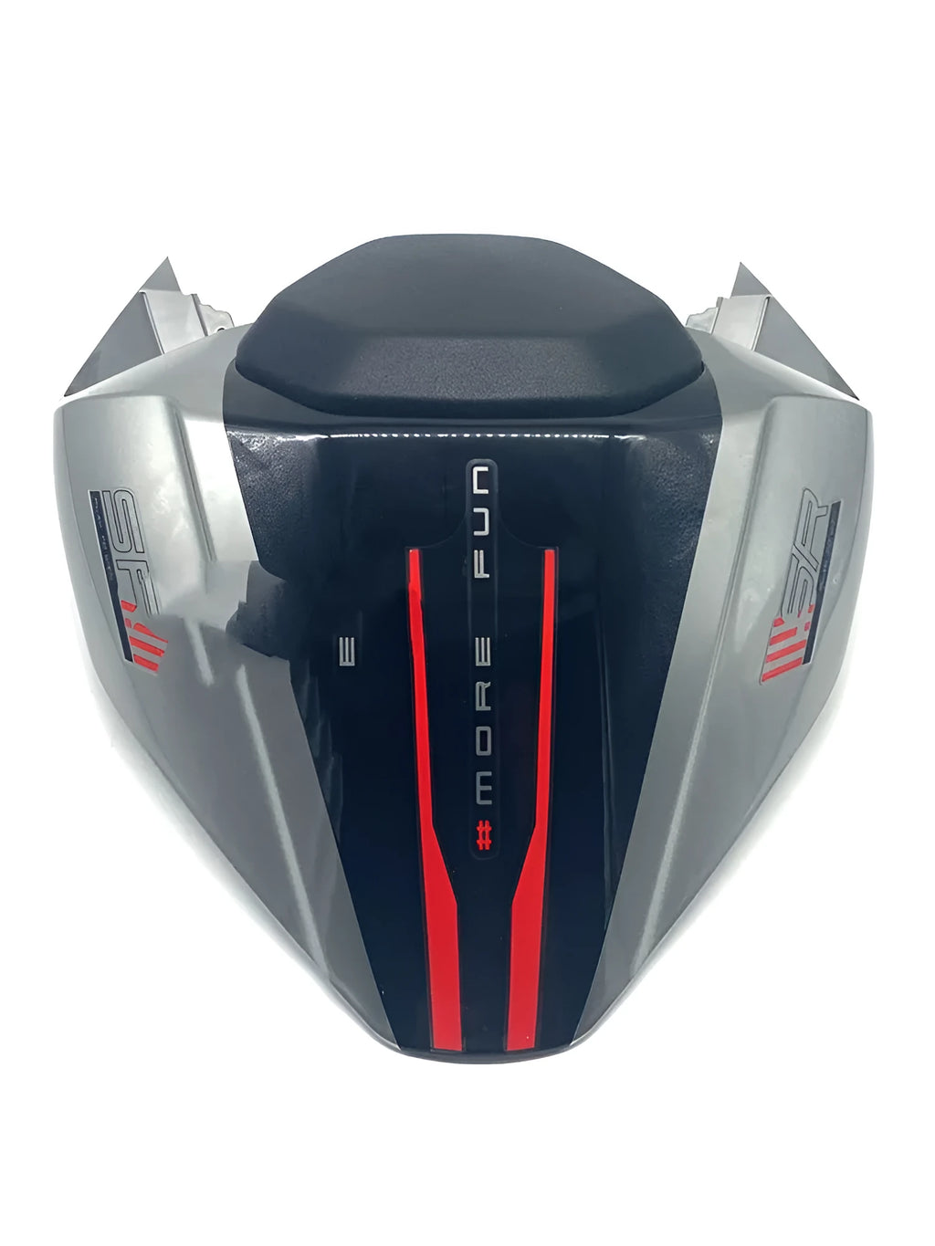 CFMOTO 450SR motorcycle rear seat cushion upgrade shown in speed grey colour