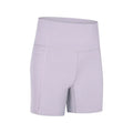 Women's tight-fitting super stretch sports shorts in grey lake green, short length for running.