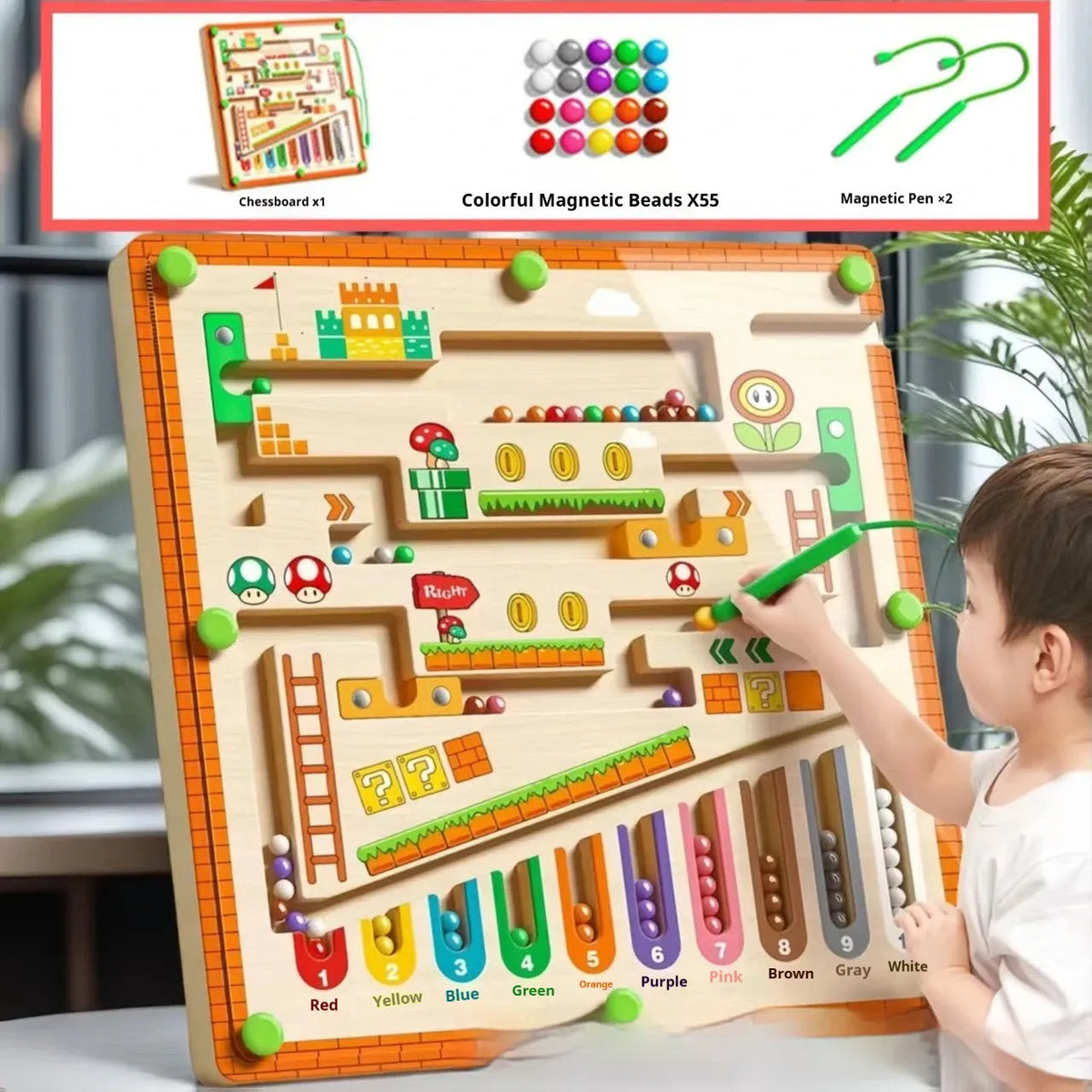 Magnetic maze ball three-dimensional plastic educational intelligence maze toy for teenagers with single pen