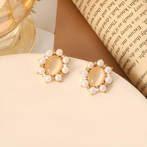 Alloy ZB-43 silver needle hoop earrings pair for Korean fashion, lightweight jewellery, silver finish