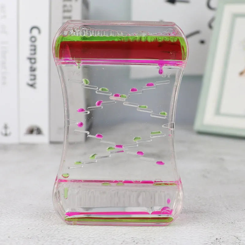 Creative Cruise fluid liquid quicksand timer in blue green, handmade resin desk ornament