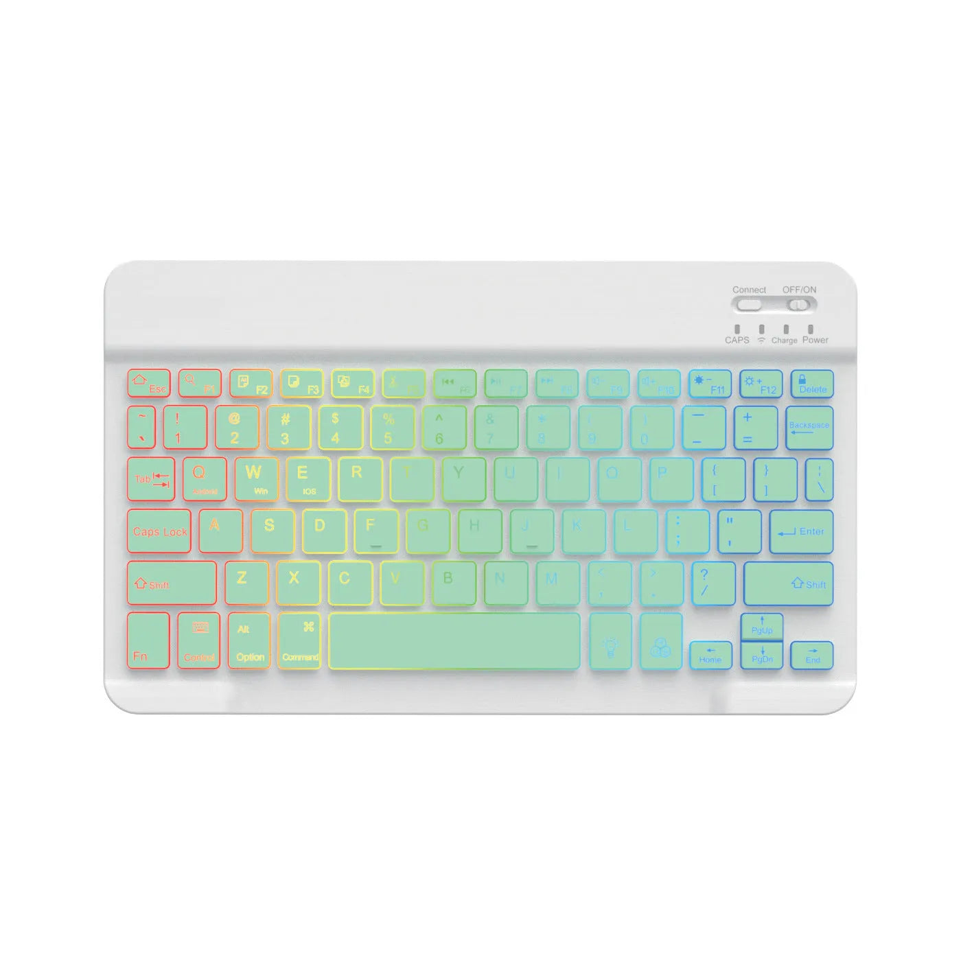 10-inch wireless Bluetooth keyboard with colourful LED backlighting for tablets