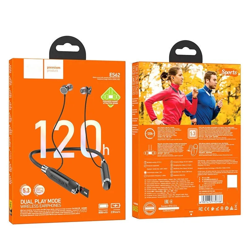 Halter wireless sports Bluetooth earphone with neck hanging design and digital display in black colour