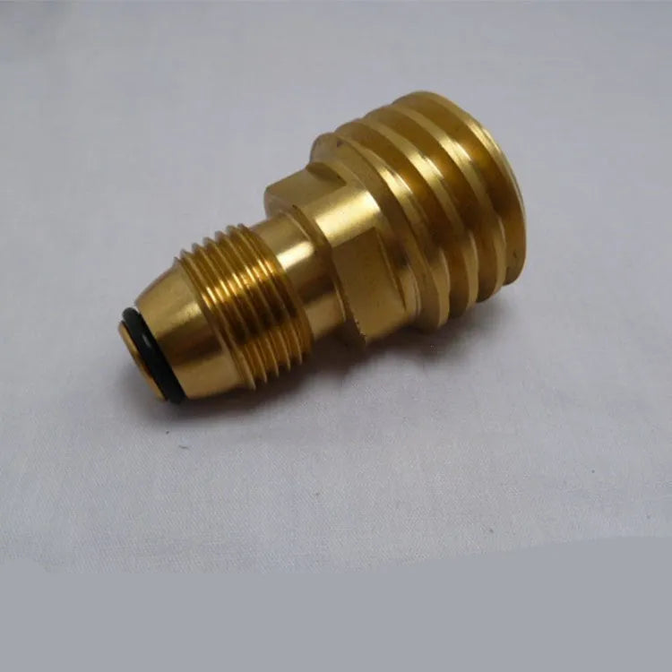 Brass gas brazier adapter with 7mm diameter and gold finish