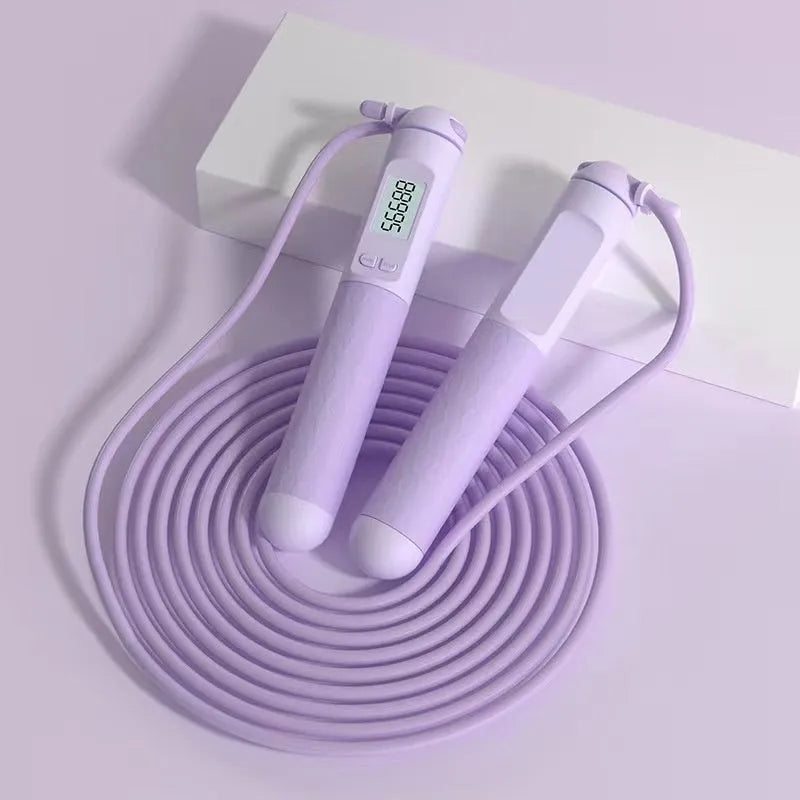 Fitness skipping rope with bearings for fat reduction training in various colour options