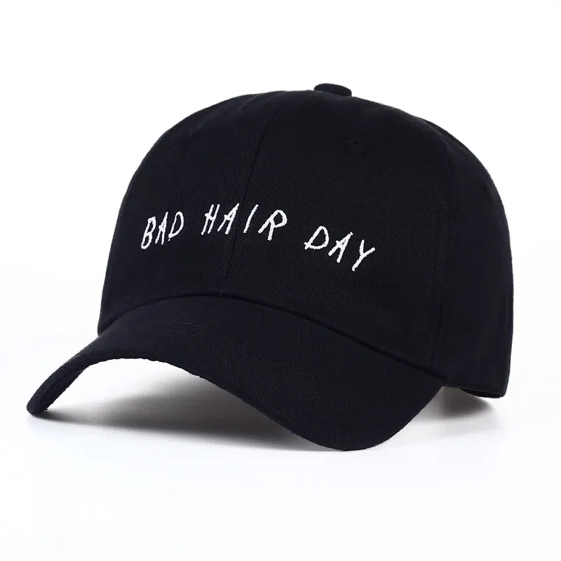 Black cotton embroidered baseball cap with wild style embroidery and adjustable back closure