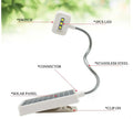 Solar-powered garden light with plastic lampshade and dual charging options