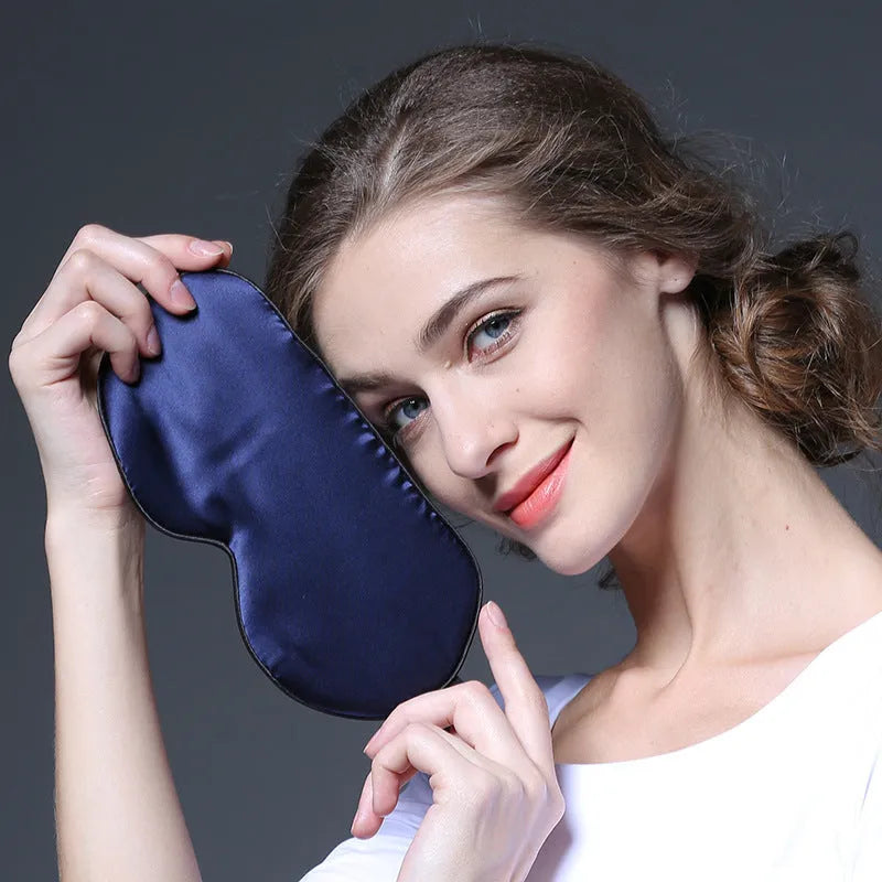 Double-sided mulberry silk sleep eye mask in multiple colour options.
