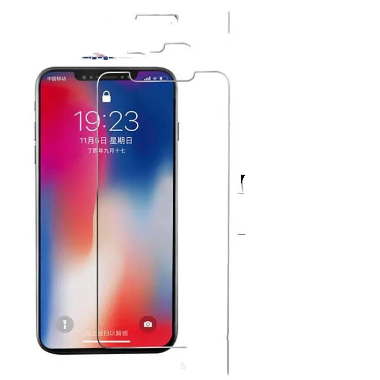 Tempered glass screen protector for iPhone X to 13 Pro Max, high-definition anti-scratch front film