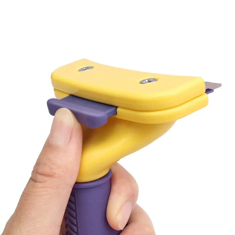 Dog grooming comb with stainless steel blade, available in 7.5cm or 10cm, plastic TPR handle, olive green large option