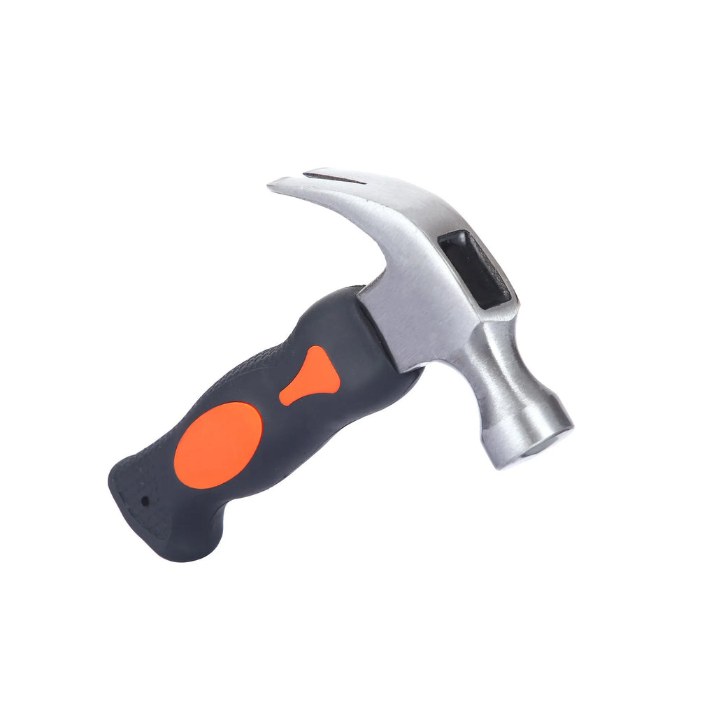 Nail hammer with high carbon steel head, non-slip handle, and pull-out staple function for carpentry and home repairs