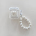 White TPU protective case for Apple AirPods Pro, Pro 2, AirPods 2, and AirPods 3, simple Korean style.