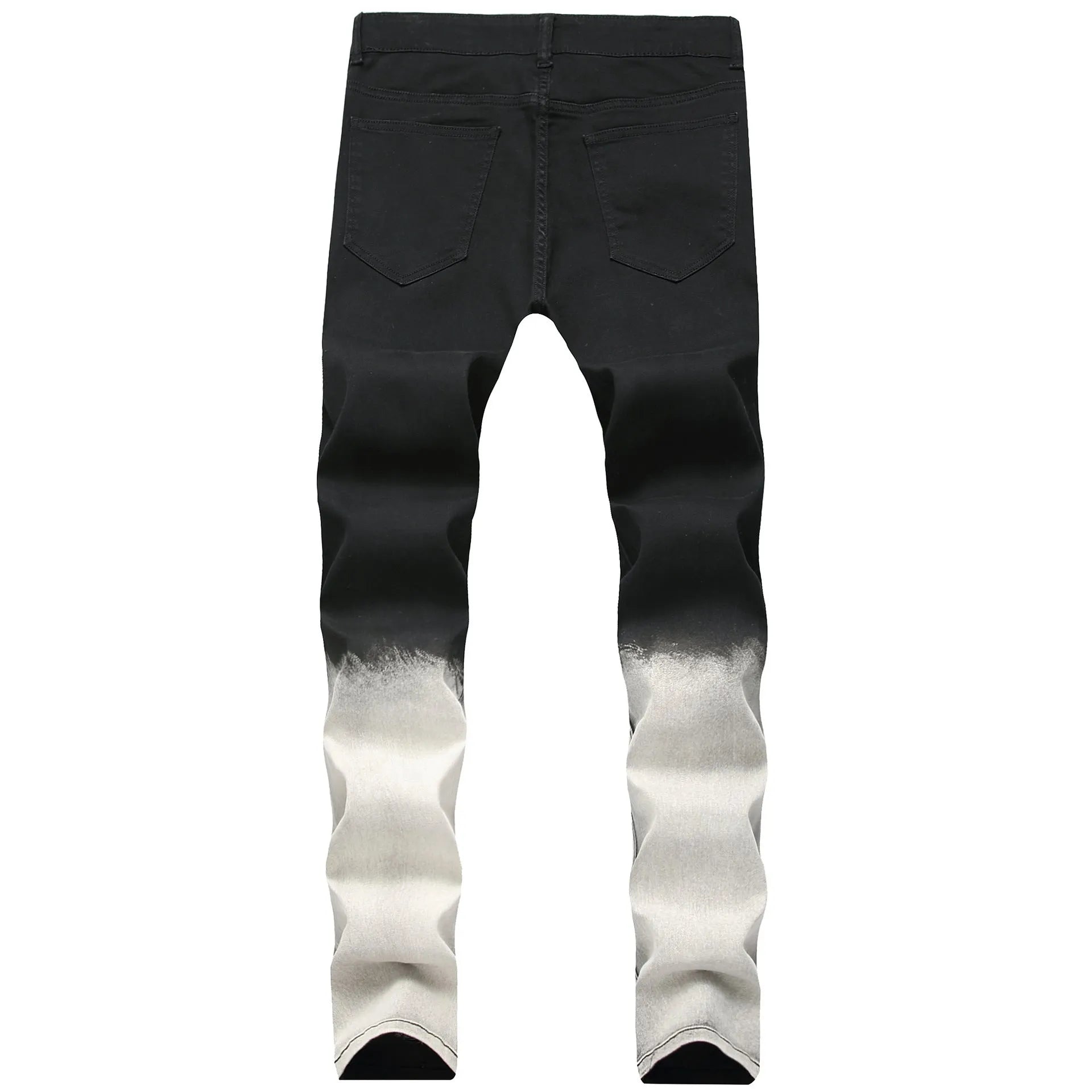 Black high-waist rose-embroidered shredded stretch denim jeans for women