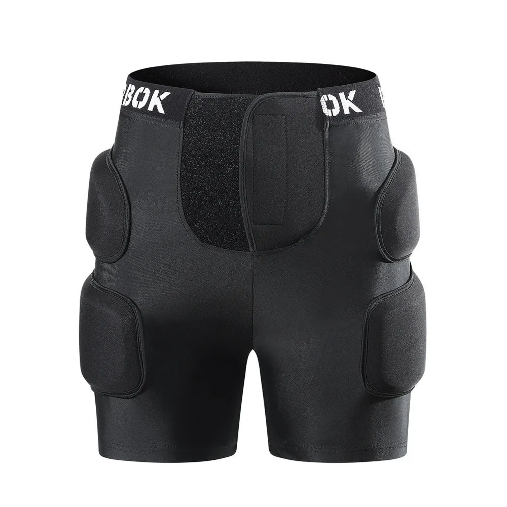Black adult hip protection pad with NBR padding for skating and skiing safety.