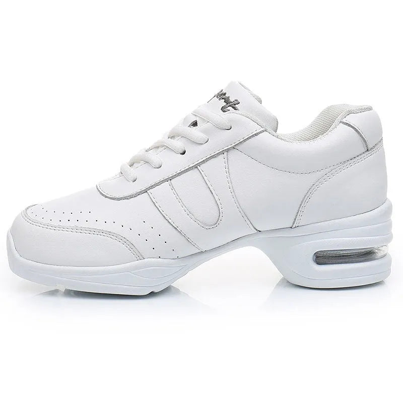 Modern women white mesh dancing shoes with polyurethane sole for dance sports