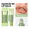 6g squeeze lip balm tube with sweet fruit flavours including Grape, Honeydew, Peach, Strawberry, and Vanilla Frosting.