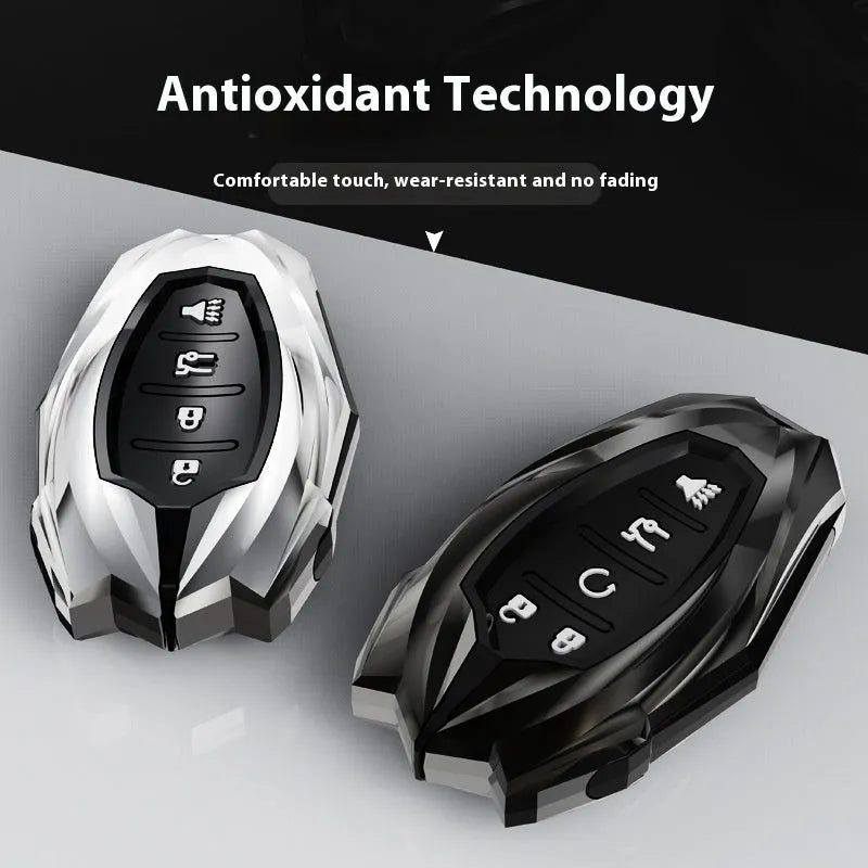 Zinc alloy key cover for Chevrolet Malibu XL 2023 in black, silver or purple with screwdriver and keychain