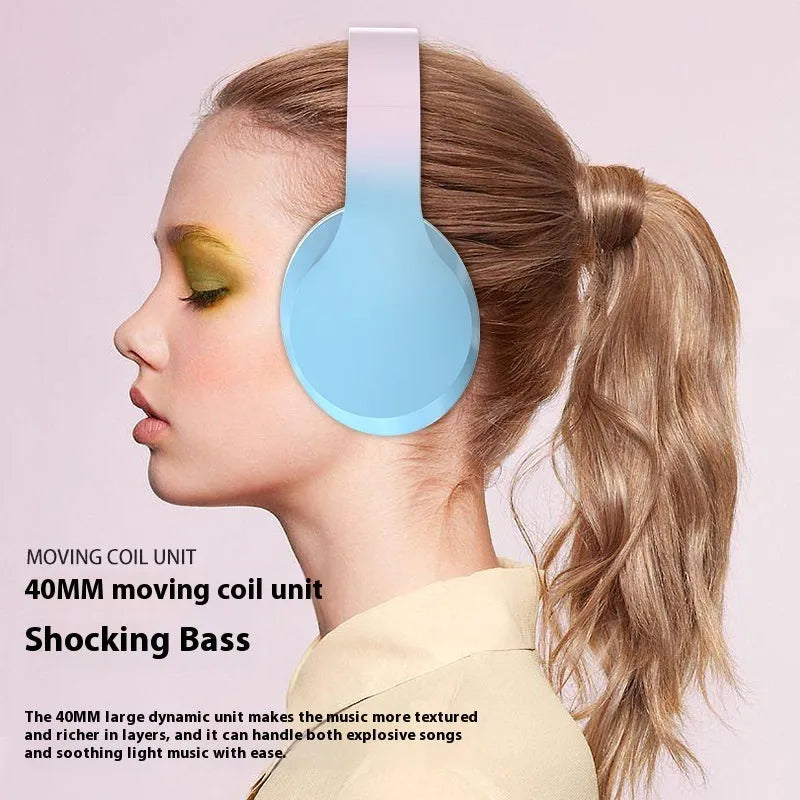 Gradient wireless Bluetooth headset with noise reduction and bone conduction, head-mounted, five colours available
