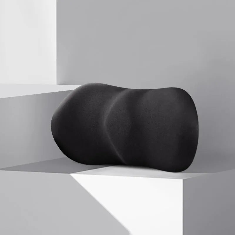 Car seat headrest pillow and lumbar support pillow set in multiple colour options for summer driving comfort