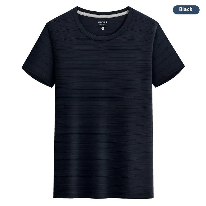 Crystal silk round neck T-shirt in polyester spandex fabric for leisure wear