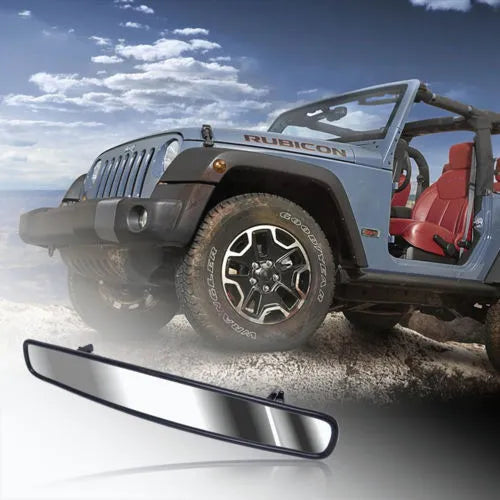 Black off-road wide-angle rearview mirror with 1.75 inch lens for RZR and Arctic Wildcat