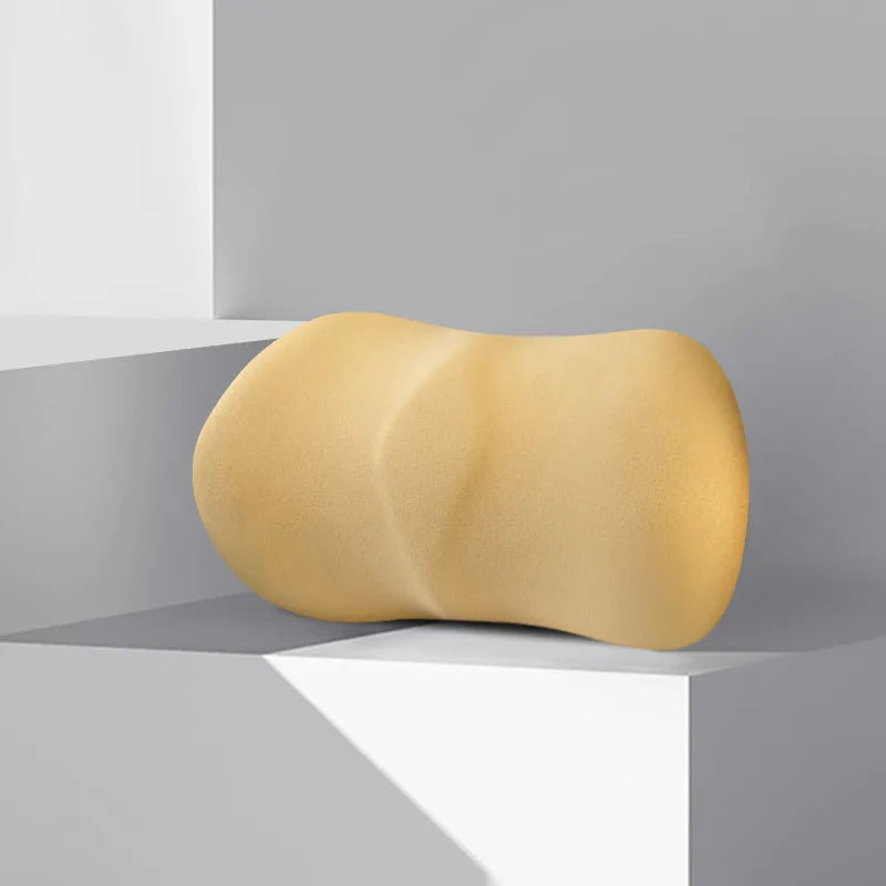 Car seat headrest pillow and lumbar support pillow set in multiple colour options for summer driving comfort