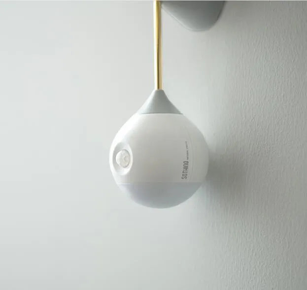 Morandi Grey induction night light with LED light source, 149mm height, spiral European design
