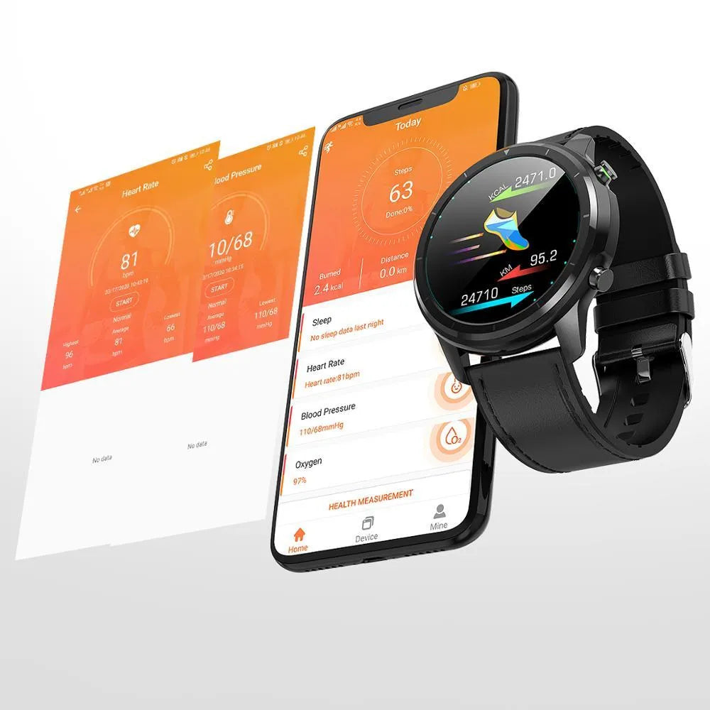 LEMFO LF26 smart bracelet showing 1.3 inch screen and side button in silver and brown colour option.