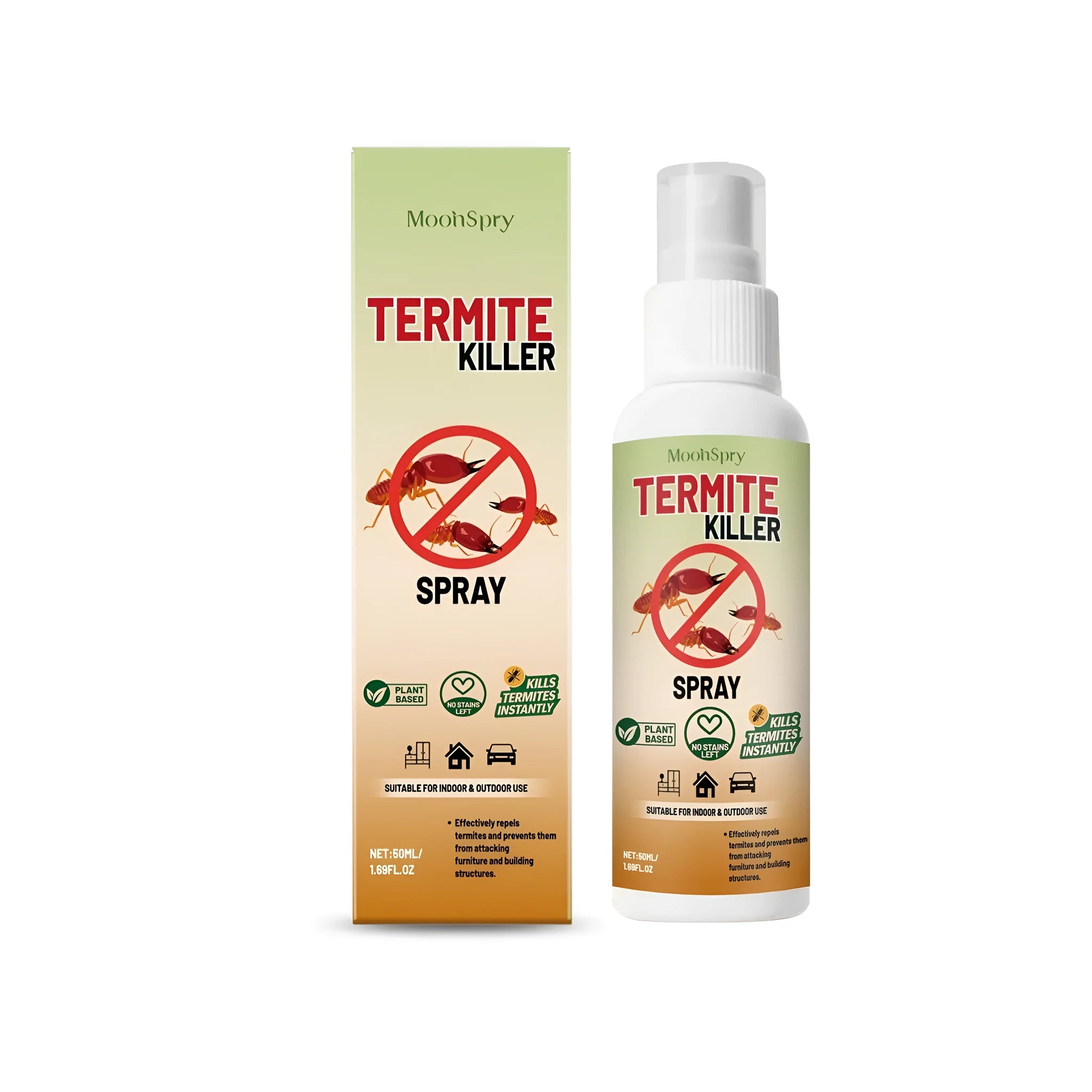 50ml termite killer spray bottle with natural menthol formula for ant control