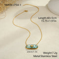 Love heart-shaped oil dripping 18K gold plated stainless steel necklace on adjustable chain, green colour variant