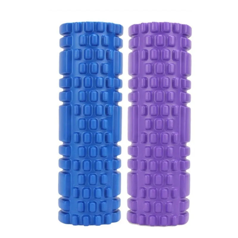Hollow yoga column in blue on a yoga mat for balance and stretching exercises