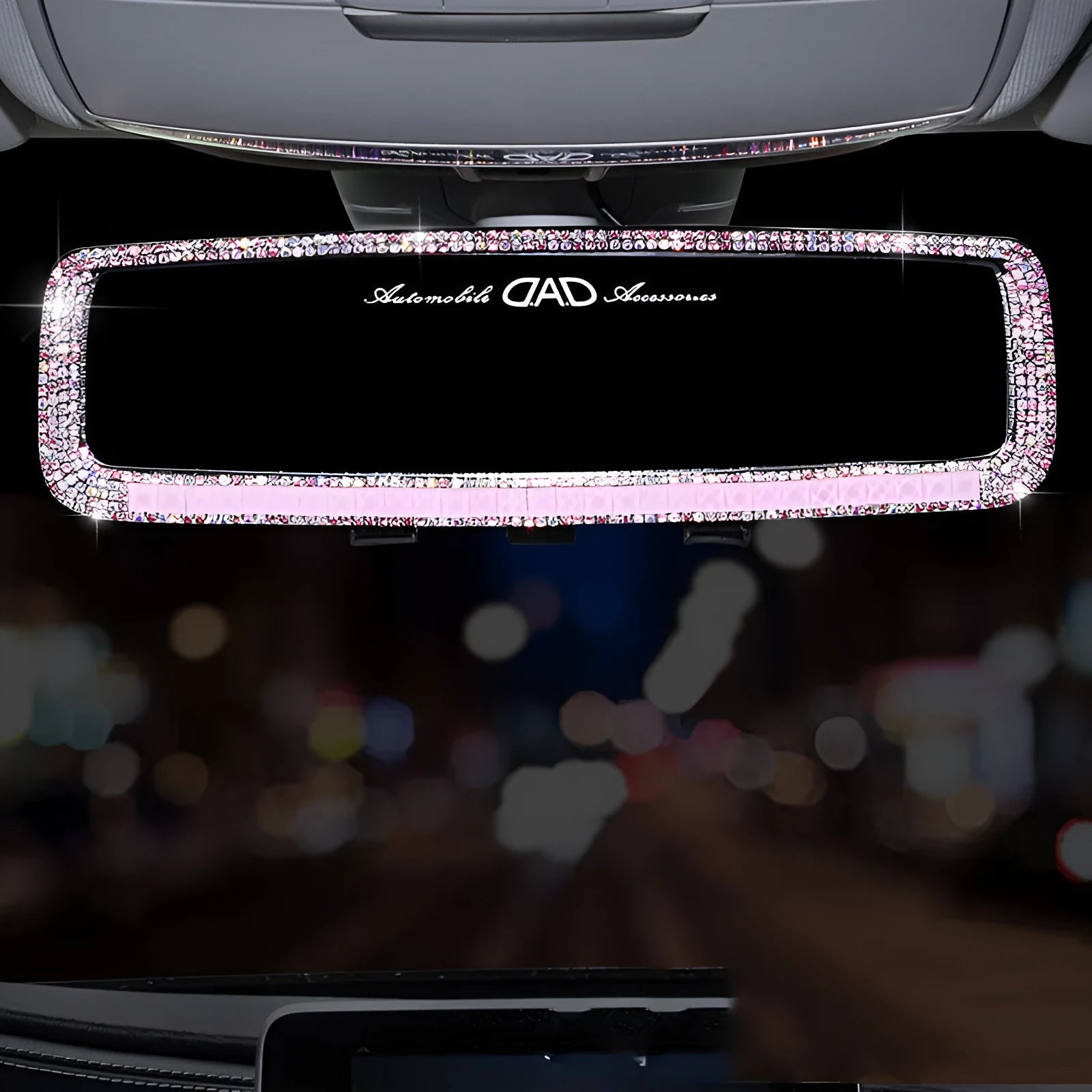 HD plastic diamond rearview mirror decoration in silver diamond piece finish for car interior