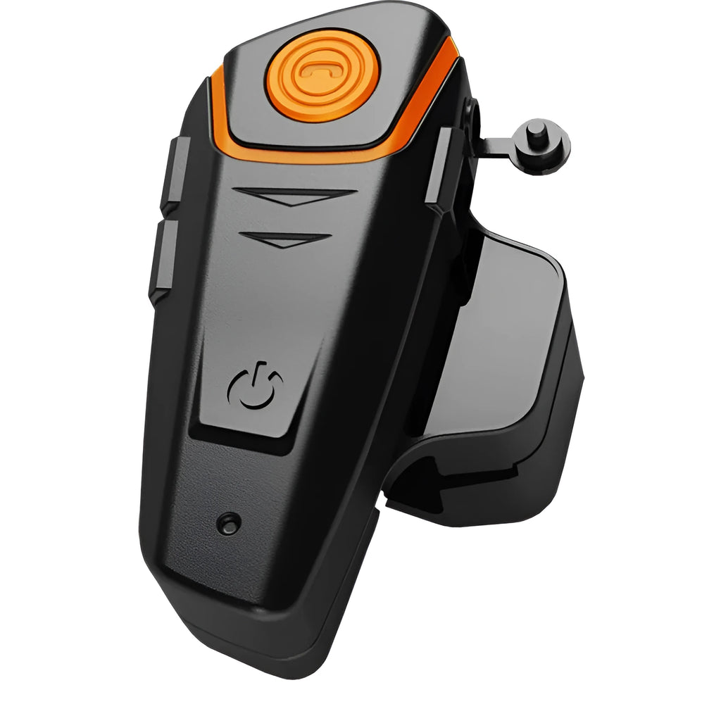 BT-S2 motorcycle Bluetooth walkie-talkie headset in black with 1000m intercom range and DSP noise cancellation
