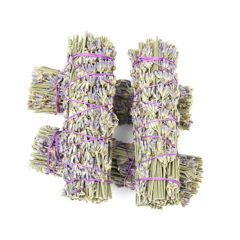A 4-inch long lavender-scented dried flower aromatherapy stick for fresh air.