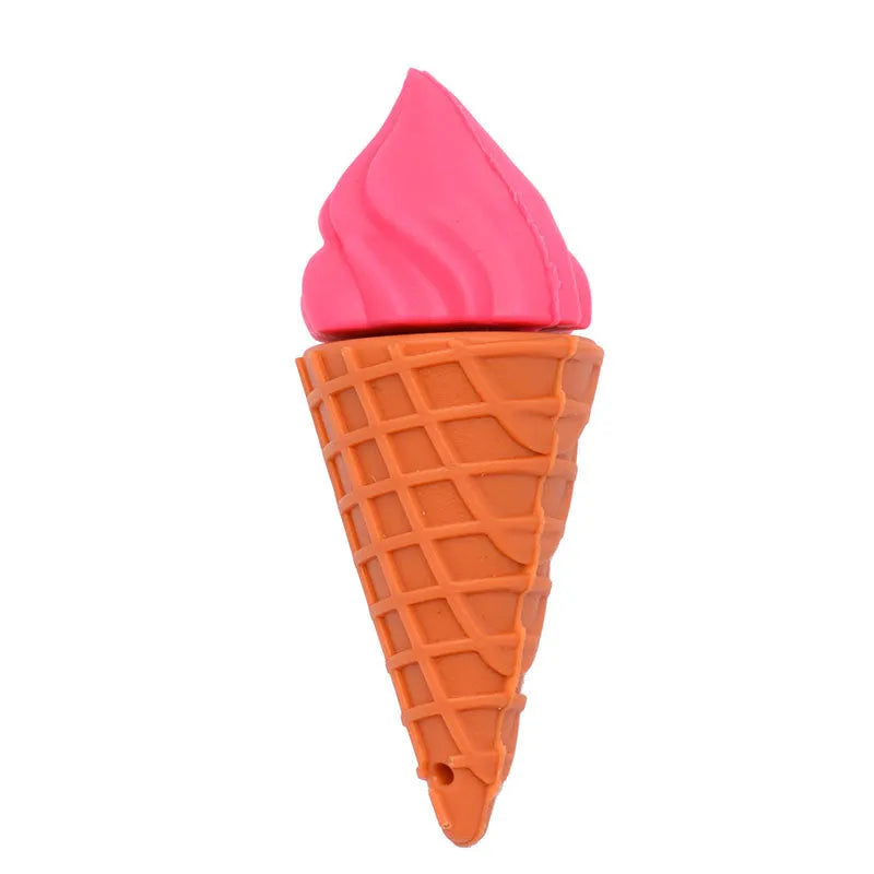 Mini ice cream-shaped USB flash drive on a white background, shown in pink colour options.