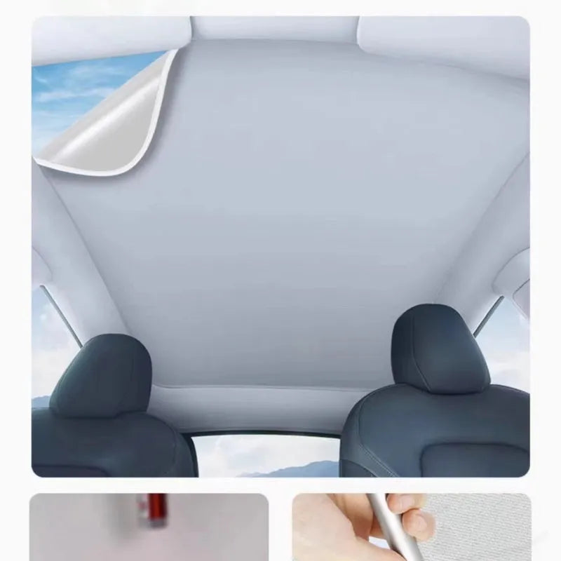 Silicone electrostatic adsorption sunshade for special vehicles in plaid pattern