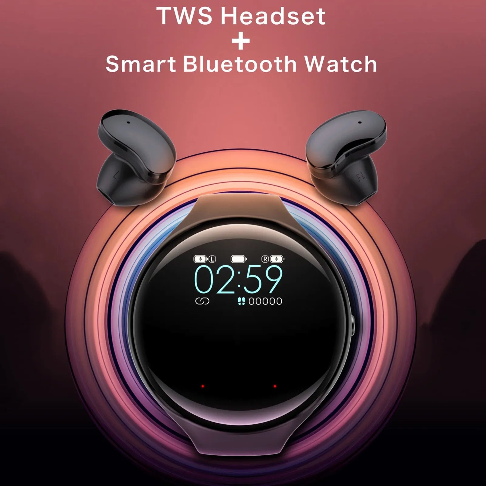 Black detachable smart bracelet and Bluetooth headset combo on a wrist