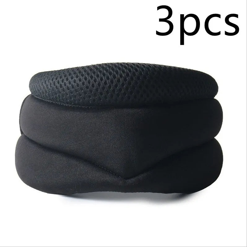 Black upgraded foam cervical collar neck brace, 40cm adjustable free size with lower jaw support