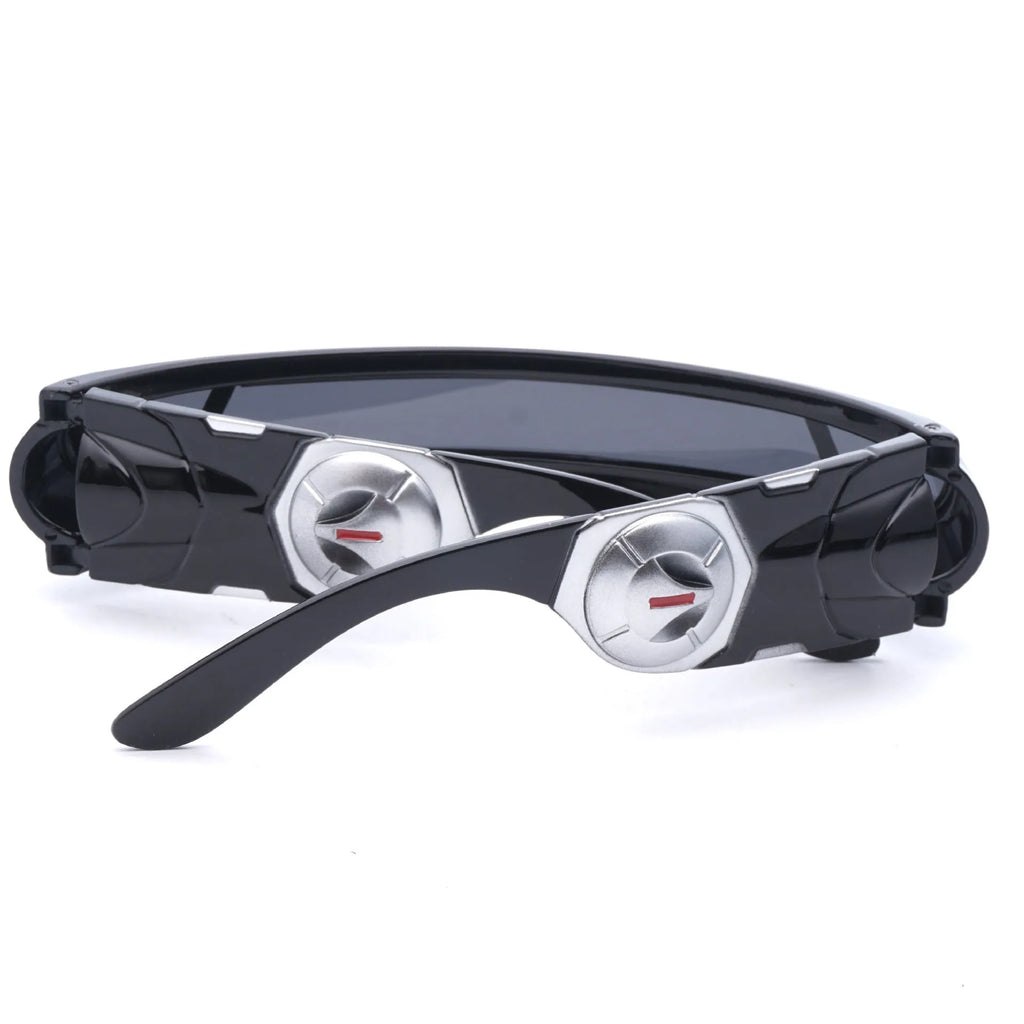 Black frame sports sunglasses with polarised lenses in grey, red mercury, or blue mercury colour options