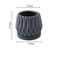 Medium grey ceramic flower pot for tabletop or floor plant display