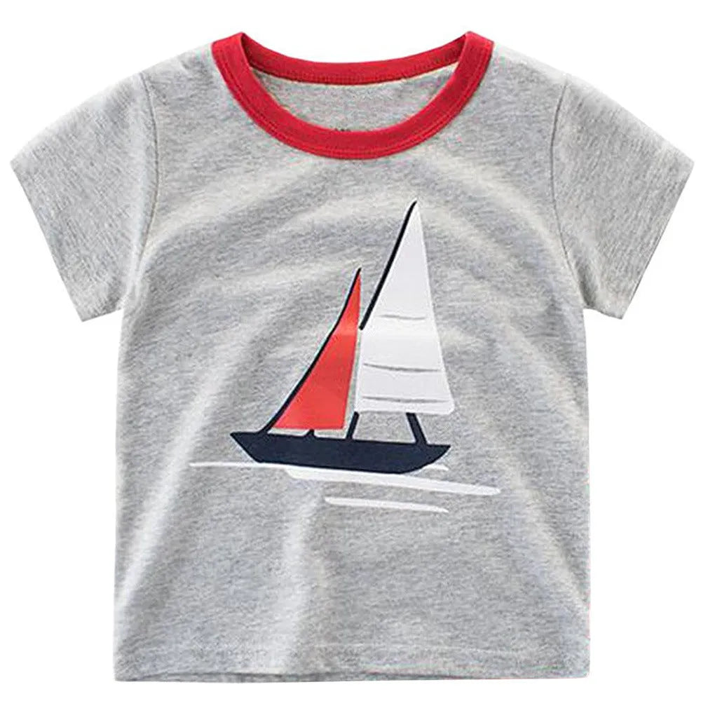 Grey cotton striped two-piece home outfit with soft treatment and moisture wicking feature