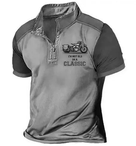 Golf 3D printed polo shirt in solid colour with digital printing, loose fit pullover style