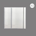A4 hardcover notebook with PP cover in grid, line, and lattice ruling options for writing accounts.