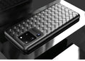 Woven pure colour TPU back cover case for Samsung Galaxy S20 and Note 10 phones in black, blue, green, grey, or red.
