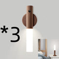 Smart sensor LED desk lamp with solid wood base and motion detection feature