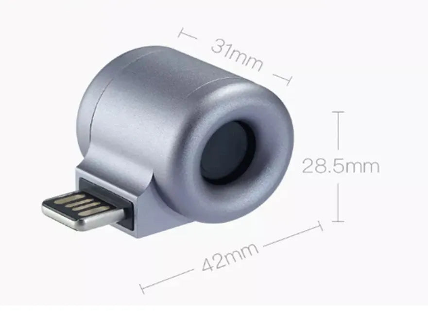 USB mini diffuser car air purifier in grey colour with USB plug