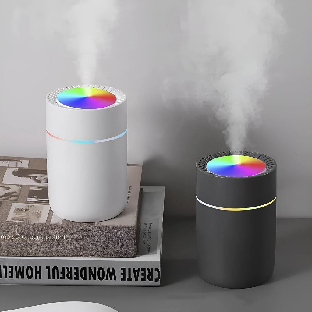 Grey Classic 350ml mini cup humidifier with ambient light effect on a desktop surface