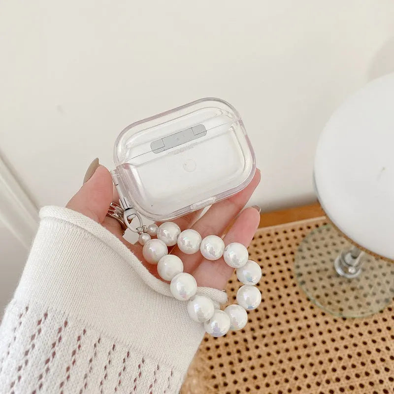 White TPU protective case for Apple AirPods Pro, Pro 2, AirPods 2, and AirPods 3, simple Korean style.